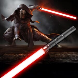 Kinder Laser Swords RGB 15 Colors 2 in 1 Light Saber 4 Modes Sounds USB-C Rechargable FX Sword Toy for Kids and Adults H