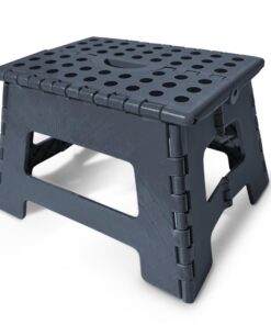 22cm Klappbarer Tritthocker für Kinder & Erwachsene - Stabil, Platzsparend & Vielseitig (Schwarz)