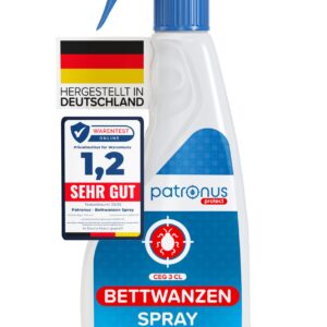 Patronus Bettwanzen-Spray 500 ml - Sofortschutz gegen Bettwanzen - dezent geruchlich - hochwirksam & laborgeprüft | Pat