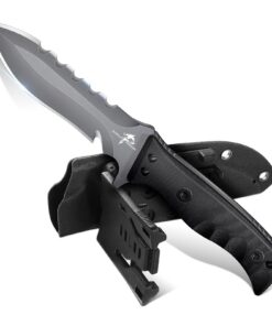 Purple Dragon Outdoor Survival Messer, Scharfe Feststehende Klinge aus D2 Stahl, Full Tang mit G10 Griff, Bushcraft Mess