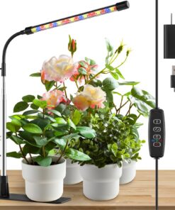 Niello Growlampe für Zimmerpflanzen, Vollspektrum Pflanzenlicht mit Auto ON/Off Timer, 10 dimmbare Stufen