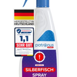 Patronus Silberfisch-Spray 500 ml - Effektives Abwehrmittel gegen Silberfische & Papierfische - Sofortwirkung & dezenter