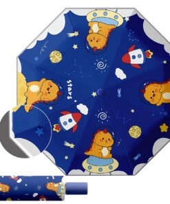 Dongcill Regenschirm Kinder reflektierend - Sturmfest für Mädchen & Jungen | Taschenschirm mit manueller Öffnung und Ref