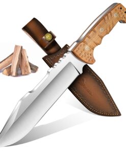 Purple Dragon Großes Outdoor Messer – 7mm Klingenrücken, Full Tang Survival Messer aus Hochkohlenstoffstahl, Ideal für B