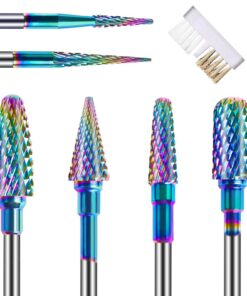 Depvko professionelle Nagelfräser Bits Set für Acryl Gelnägel und Maniküre - Wolframkarbid-Bits, Reinigungsbürste inklus