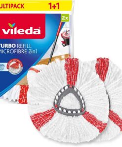 Vileda Turbo 2in1 EasyWring&Clean Ersatzköpfe | Mikrofaser Moppkopf für hygienische Bodenreinigung | Entfernt 99% Bakter