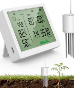 Boden-Feuchtigkeitsmessgerät 7-in-1 – pH, Feuchtigkeit, Temperatur, Licht & Fruchtbarkeit messen für Garten, Rasen & Top