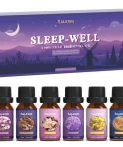 SALKING Schlaf Gut Ätherische Öle Set, Aromatherapie Duftöl GeschenkSet, 6x10 ml (Vetiver, Benzöe, Baldrian, Strohblume,