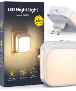 Nachtlicht Steckdose mit Dämmerungssensor Kinderzimmer 2 Stück Helligkeit Einstellbar WarmWeiß 0,3 W