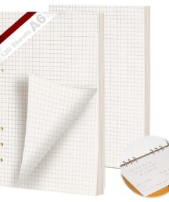 2 Pack Ringbuch Nachfüllpapier A6 120 Blätter für Tagebücher und Agenden