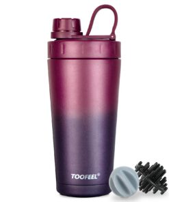 TOOFEEL Doppelwandige Edelstahl Shaker Flasche – hält kalt/heiß, perfekt für Protein-Shakes im Fitnessstudio und Workout