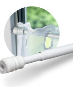 Weiße Klemmgardinenstange ohne Bohren 25-40cm | Starke Spannung mit Drehmechanismus | Ideal für Scheibengardinen