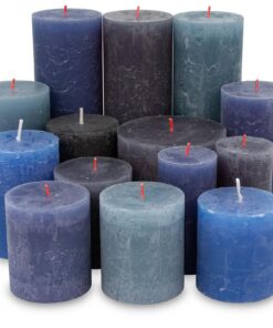 Rustik Stumpenkerzen und Polar Stumpenkerze Mix 5 kg (Mix nach Farben) | Qualitätskerzen | Patriotische Dekoration | 1,8