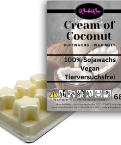 WonderWax Cream of Coconut Duftwachs Wax Melts für Duftlampe, 6 Sterne Duftmelt Wachsmelt Sojawachs Duftwachswürfel für