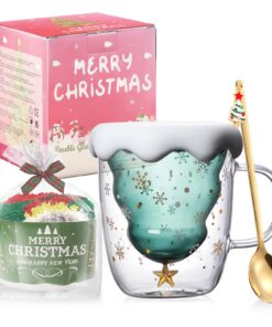 BigNoseDeer Isolierbecher mit Griff Doppelschicht Glas