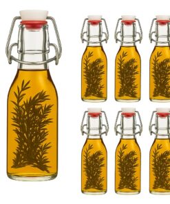 hocz Bügelflaschen 200ml 6er Set mit Bügelverschluss - leere Glasflaschen zum Befüllen für Saft, Öl & Saucen