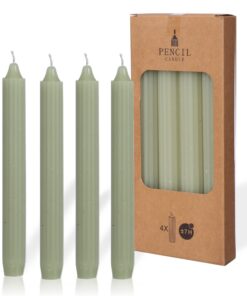 Stabkerzen HellGrün 20cm 7 Std. Brenndauer für Party und Geburtstag