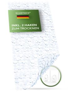 SilverRack Antirutschmatte Badewanne BPA frei - rutschfest & schimmelresistent - maschinenwaschbar 88x40 cm Kiesel Stein