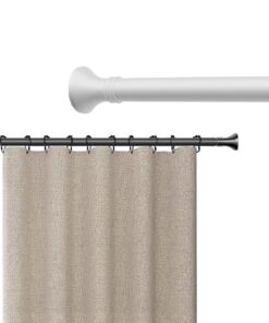 Gardinenstange Ohne Bohren Teleskopstange 40-500cm Zum Klemmen Ø33mm Weiß Für Gartenpavillon Duschvorhang Wohnzimmer