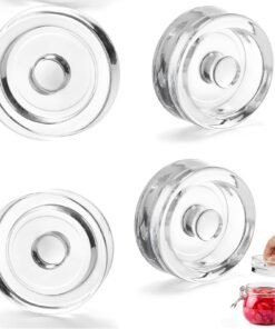 Fermentiergewichte Glas 4 Stück 7 cm mit Griff für Gemüse Gärung breite Öffnung