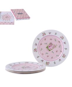 London Boutique Fine China Dessertteller Rose Pink 20cm 8" Porzellan