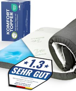 MKS Gel Topper 220x200 cm 7 cm – Memory Foam H3 Dual-Härtegrad mit Druckentlastung & Atmungsaktivem Bambusbezug