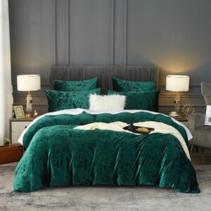Luofanfei Warme Winter Bettwäsche Grün Dunkelgrün Fleece Plüsch Flauschige Kuschelige Winterbettwäsche Glänzend Microfle