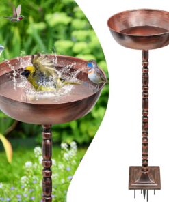 YALINKA Freistehende Vogeltränke für den Garten - Vintage Design, abnehmbare Dekoration, ideal für Terrasse und Rasen (B
