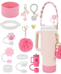 POFIBO Stanley Cup Zubehör für 800-1200ml Wasserflaschen - Wasserflaschen Griff Riemen und Silikonschutzabdeckung
