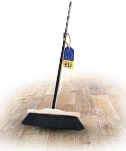 Novaliv Zimmerbesen mit Stiel stabil TRUE ROSSHAAR weiche Borsten für Laminat und Parkett 4 TLG Steckstiel Naturborste S