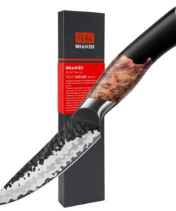 Handgeschmiedetes Japanisches SHAN ZU Gemüsemesser 9 cm für professionelle Küchenassistenten | Extra scharfes SHAN ZU O