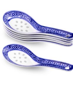 6 Stück blaue und weiße KeramikkammenthSpoones für Asian Cooking | 6 blaue und weiße KeramikkammenthSpoones, perfekt fü