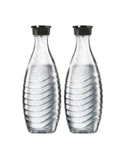 SodaStream 0,7L CRYSGlaskaraffe | Spülmaschinenfest | elegantes Design | 2er-Pack, Glas