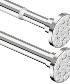 Gardinenstange ohne Bohren Teleskopstange Extra Lang 85-270cm Silber Φ32mm Badezimmer Duschvorhang