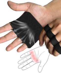 Naturleder Griffpolster für Krafttraining und Klimmzüge - Atmungsaktive, rutschfeste Grip Pads - Bodybuilding und Fitnes