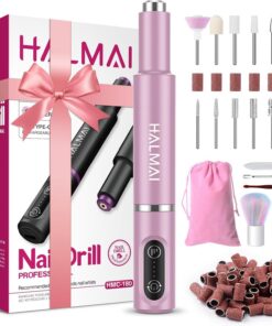 Elektrische Nagelfräser für Professionelle mit Wiederaufladbarem Akku und Hausnutzung für Acryl und Gel-Nägel (Rosa) E