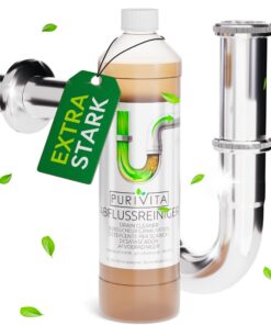PURIVITA - hochwirksamer Rohrreiniger Abflussreiniger 1000 ml - effektive & gründliche Rohrreinigung - Abflussfrei & Roh