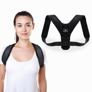 SHAPEVITAL Haltungsgurt Vital-Pro Schwarz für Herren und Damen mit Rücken Geradehalter und Haltungskorrektur zum Trainie