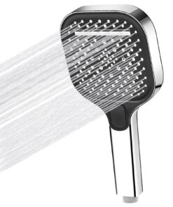 FORYNXHWIN Wassersparender Hochdruck Duschkopf Chrom Silber - Groß mit 3 Strahlarten und Regendusche