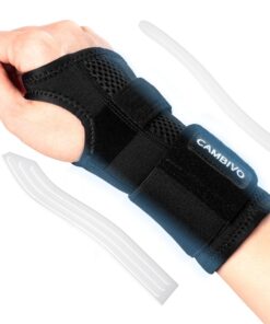 CAMBIVO Handgelenk Bandagen Fitness, verstellbare Handgelenkstütze für Schreiben und Tippen (Schwarz/Rechts, L/XL) CAM
