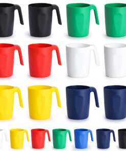Kyraton Kunststoffbecher Set 12 teilig: unzerbrechlich, wiederverwendbar & leicht zu reinigen, perfekt für Reise & Arbei