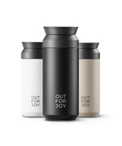 _OUT FOR JOY Edelstahl Thermobecher 350ml - auslaufsicher, doppelwandig isoliert - für Coffee und Tee - hält 4h heiß / 8