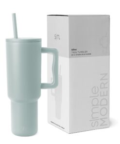 Simple Modern Thermobecher für Frauen und Männer | Isolierter Edelstahl-Trinkbecher mit Strohhalm und Griff | Trek 1180m