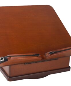 Großer Buchständer aus Holz mit Karussellsockel – praktischer Kochbuch-Organizer mit magnetischem Versteg und Aufbewahru