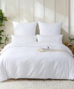 Soulful Satin Bettwäsche 100% Baumwolle Luxus Seidenähnlich Weiß