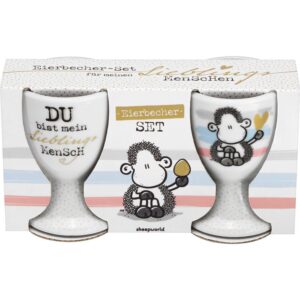 Sheepworld Eierbecher-Set Mensch-Geschenk für Zwei 6,8 cm Porzellan Valentinstag