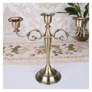 Silber Metall Kerzenständer Retro Abendessen Kandelaber(3-Arms Bronze) Gold Kerzenständer Hochzeit Home Decor Kandelab