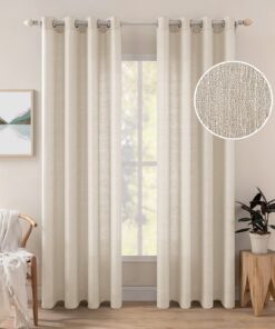 MIULEE Transparente Voile Vorhang för Schlafzimmer Lichtdurchlässige Gardinen 225 x 140cm Hellbeige