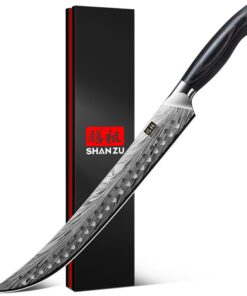 Shan Zü Japanisches Fleischermesser 30 cm für Profis und Amateure beim Fleischschneiden | Shan Zü Pulverstahlfleischerm
