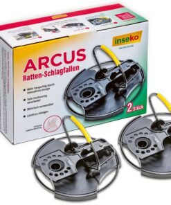 Inseko 2 x ARCUS Ratte Fallen + Patentierte Falle I Breitere Fangfläche I Wiederverwendbarkeit I inklusive Handschuhe (2